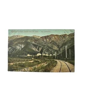 Vtg 1910s Postcard Rubio Canyon & Mount Lowe CA Train Railroad Natural Beauty